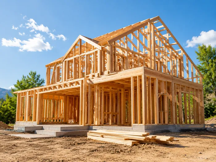 Una casa nueva en construcción